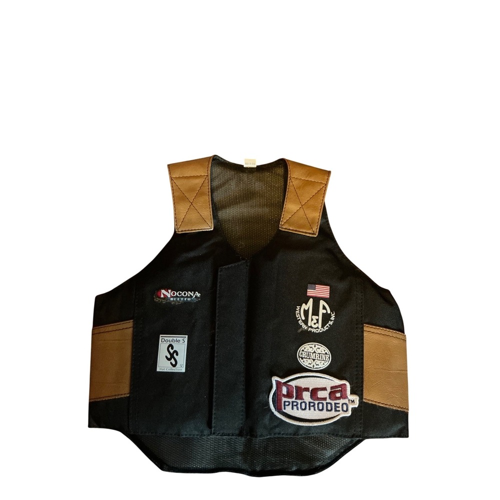 PRCA ProRodeo Toddler Bull Riding Vest Black Brown Nocona M&F Western Large